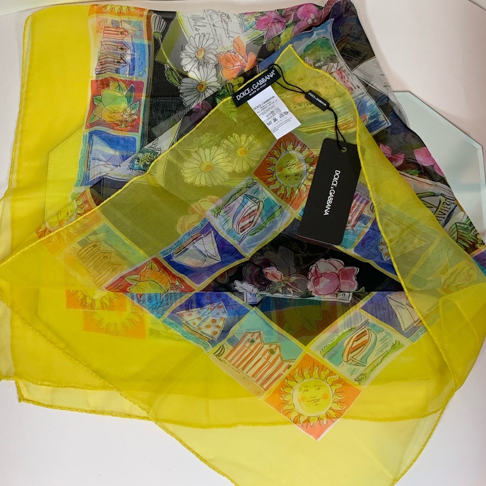 Dolce & Gabbana Silk Italian Riviera Scarf - Picture 2 of 6
